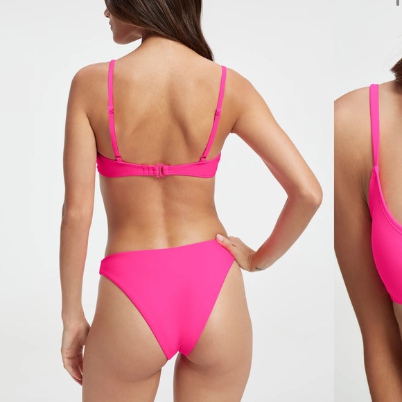 Good American Other - NWT Good American Deep scoop neck bikini top - neon pink size 4
